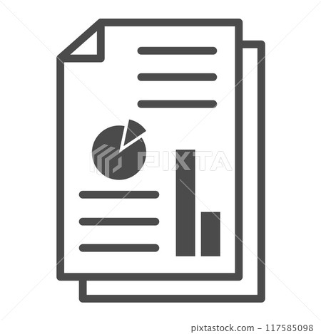 File document icons. Document with chart or graph symbol. Editable stroke, pixel perfect File document icons. Document with chart or graph symbol. Editable stroke, pixel perfect 117585098