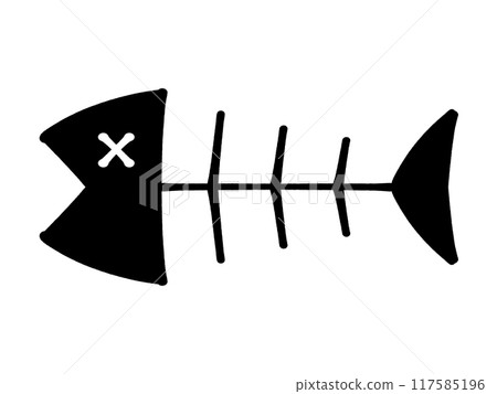 可愛的魚骨插畫素材 可愛的魚骨插畫素材 117585196