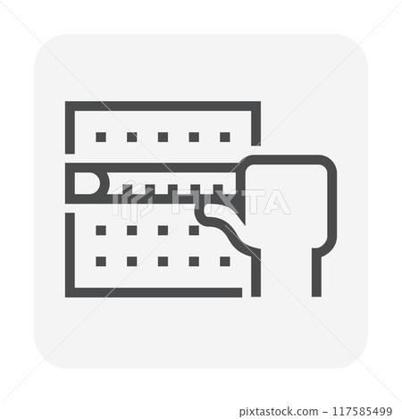 Floor construction vector icon, thin line and editable stroke. Floor construction vector icon, thin line and editable stroke. 117585499