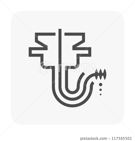 Clogged problem and cleaning out vector icon. Clogged problem and cleaning out vector icon. 117585501