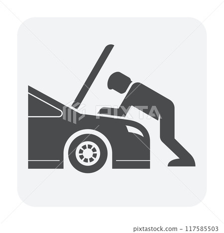 Auto car check vector icon, repair or maintenance concept. Auto car check vector icon, repair or maintenance concept. 117585503