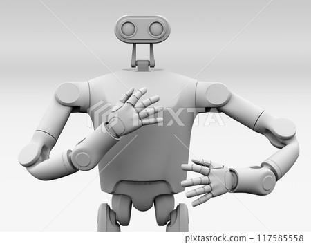 Clay rendering image of a humanoid AI robot 117585558
