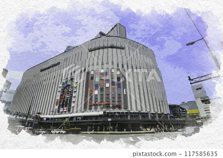 水彩風格梅田 淀橋梅田塔 大阪府大阪市 117585635