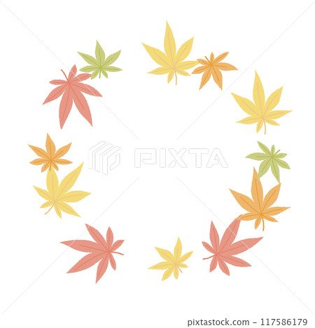 A stylish frame of autumn leaves illustrations A stylish frame of autumn leaves illustrations 117586179