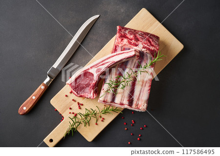 Hokkaido Ezo deer meat, game, loin with bone 117586495