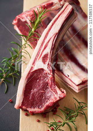 Hokkaido Ezo deer meat, game, loin with bone 117586537