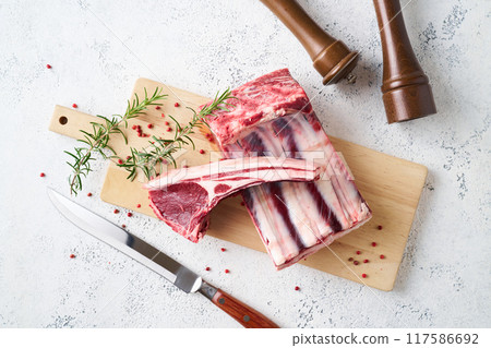 Hokkaido Ezo deer meat, game, loin with bone 117586692