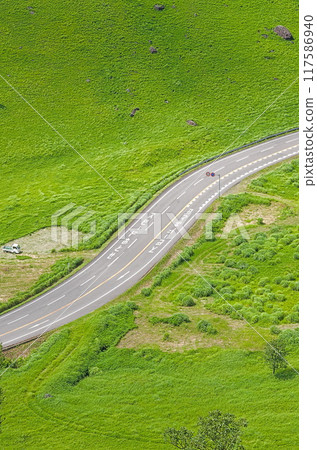 Aerial view of the road, slow down Aerial view of the road, slow down 117586940