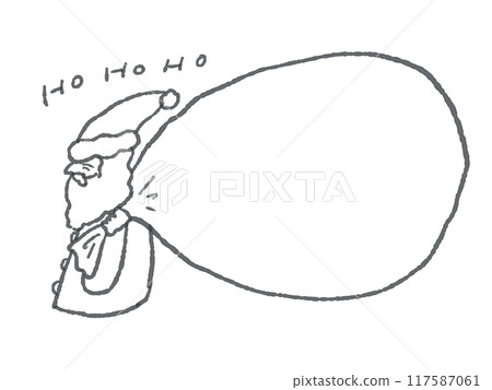 Christmas Santa Claus gift frame (monochrome) 117587061