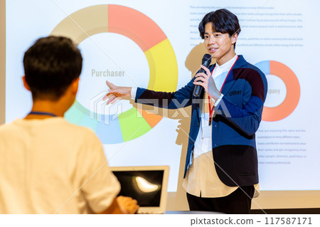 做演講的年輕人 圖片合作：WEEK Shibadaimon（Sun Frontier Fudousan） 117587171