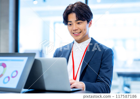 Male working in the office Photo cooperation: WEEK Shibadaimon (Sun Frontier Fudousan) Male working in the office Photo cooperation: WEEK Shibadaimon (Sun Frontier Fudousan) 117587186