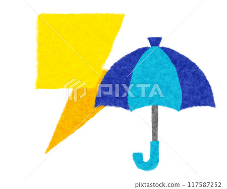 Lightning and umbrella icon 117587252