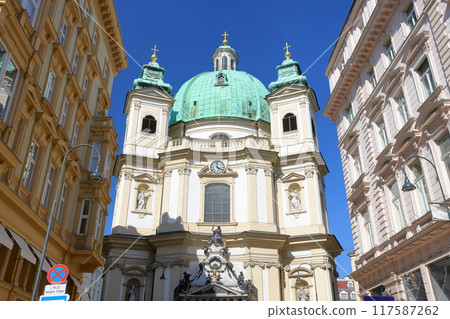 Central Europe, Austria, World Heritage Site, Vienna Historical Center, Baroque St. Peter's Church in the center of the city Central Europe, Austria, World Heritage Site, Vienna Historical Center, Baroque St. Peter's Church in the center of the city 117587262