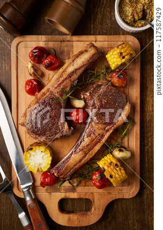 烤北海道梅花鹿肉、鹿肉、野味 117587429