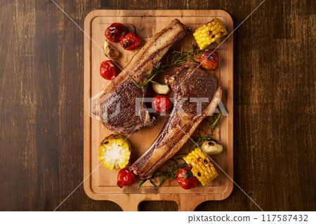 Grilled Hokkaido Ezo deer meat, venison, wild game dishes Grilled Hokkaido Ezo deer meat, venison, wild game dishes 117587432