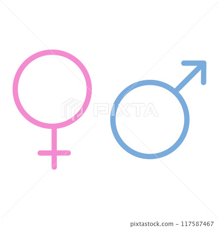 Male and Female icon symbol on white background, editable stroke, pixel perfect Male and Female icon symbol on white background, editable stroke, pixel perfect 117587467