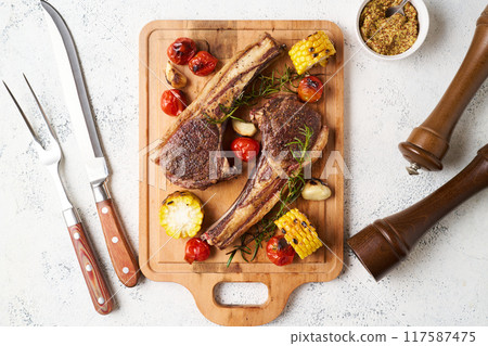 Grilled Hokkaido Ezo deer meat, venison, wild game dishes Grilled Hokkaido Ezo deer meat, venison, wild game dishes 117587475