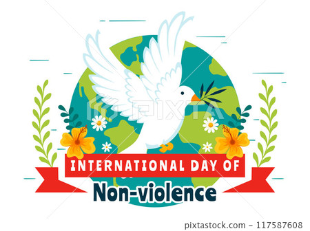 International Day of Non-Violence Vector Illustration on October 2nd, a Culture of Peace, Tolerance, and Understanding in a Flat Design Background International Day of Non-Violence Vector Illustration on October 2nd, a Culture of Peace, Tolerance, and Understanding in a Flat Design Background 117587608