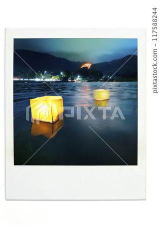 Gozan no Okuribi (fireworks on the five mountains) Torii-shaped floating lanterns, Polar style Gozan no Okuribi (fireworks on the five mountains) Torii-shaped floating lanterns, Polar style 117588244
