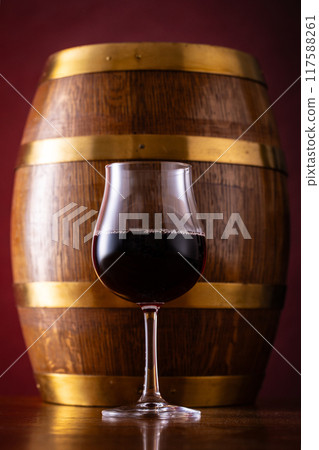 Red wine and aging barrels Red wine and aging barrels 117588261