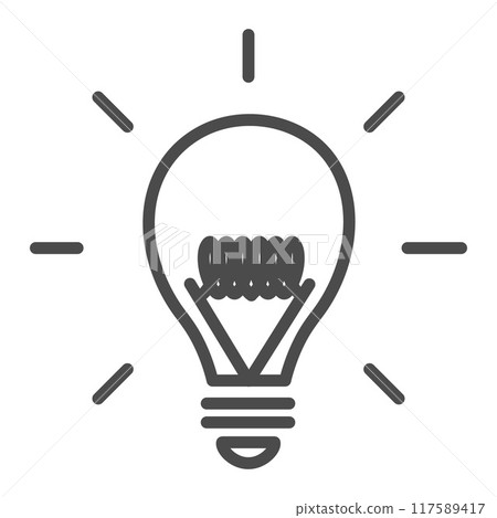 glowing bulb, electric lighting, light bulb - editable stroke, pixel perfect glowing bulb, electric lighting, light bulb - editable stroke, pixel perfect 117589417