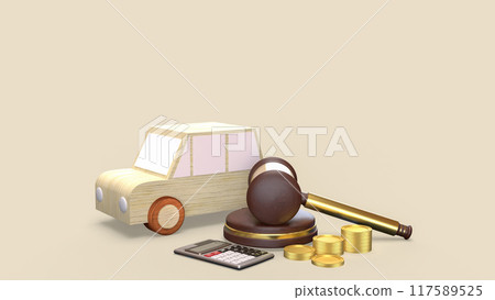 The car and wood hammer for auction a car concept 3d rendering The car and wood hammer for auction a car concept 3d rendering 117589525