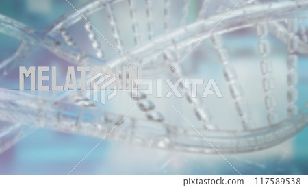 The melatonin on dna Background for sci or health concept 3d rendering. The melatonin on dna Background for sci or health concept 3d rendering. 117589538
