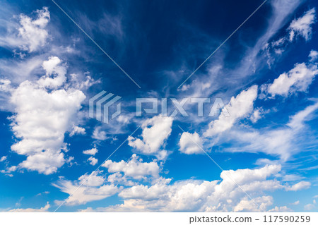 多雲的夏天藍天 多雲的夏天藍天 117590259