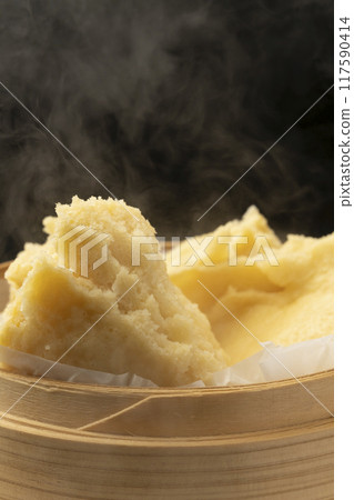 製作饅頭 用蒸籠蒸饅頭 117590414