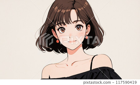 80s and 90s retro cute girls 117590419