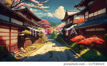 Retro townscape 117590420