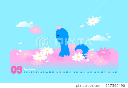 2025 Year Snake Character Calendar Illustration 2025 Year Snake Character Calendar Illustration 117590490