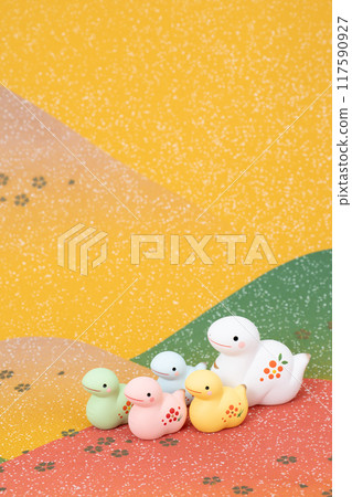 Year of the Snake New Year's material Colorful snake parent and child walking in the fields Year of the Snake New Year's material Colorful snake parent and child walking in the fields 117590927