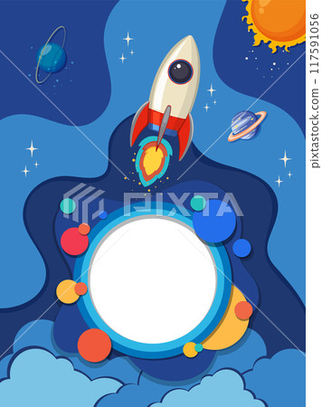 Rocket Launch in Outer Space 117591056