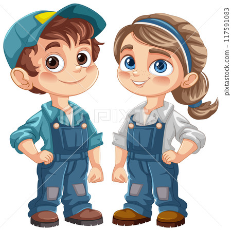 Young Technicians in Overalls 117591083