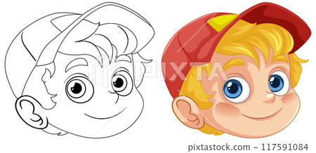 Smiling Boy with Red Cap 117591084