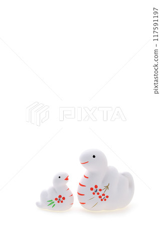 Year of the Snake New Year's material White snake parent and child 117591197