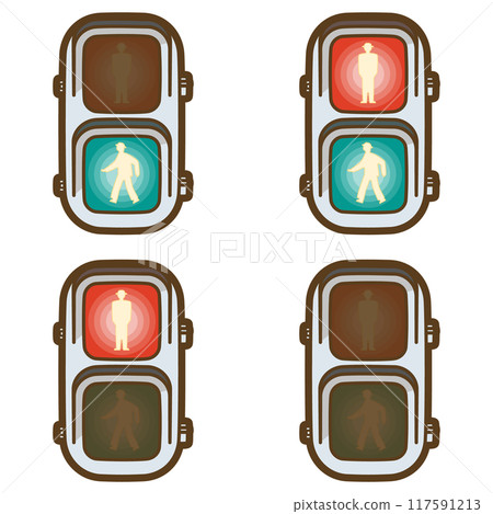 Pedestrian traffic light set 117591213