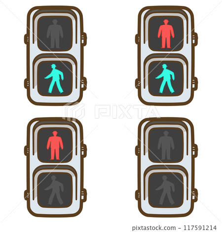 LED pedestrian traffic light set 117591214