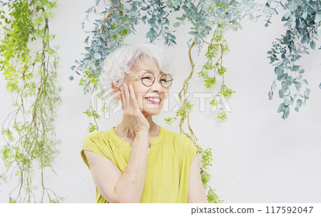 Senior women's face care image 117592047