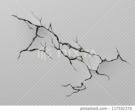 Broken concrete wall or cracked ground effect Broken concrete wall or cracked ground effect 117592378