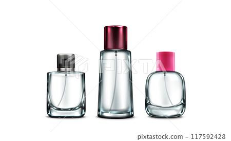 Glass bottle mockup for fragrance and perfume 117592428