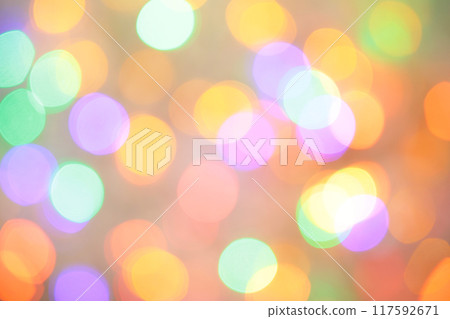 Christmas light background. Holiday glowing backdrop. Defocused Background With Blinking Stars. Blurred Bokeh. 117592671