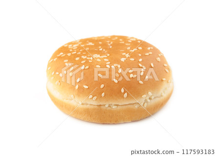 Burger bun isolated on a white background. Burger bun isolated on a white background. 117593183