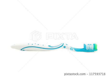 Blue toothbrush isolated on a white background 117593718
