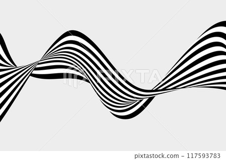 Abstract background black and white wave, illusion background. 117593783