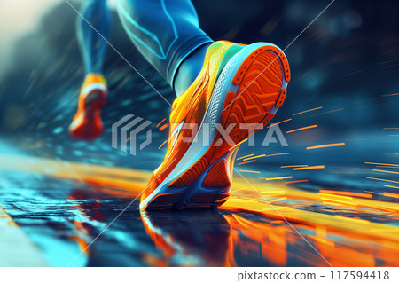 The feet of a runner 117594418
