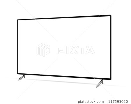 Realistic blank flat screen TV mockup from angled view Realistic blank flat screen TV mockup from angled view 117595020