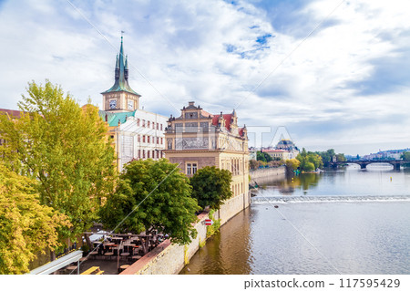 View from Charles Bridge of Smetana Museum, Prague, Czech Republic 117595429