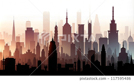 City at sunset 117595486